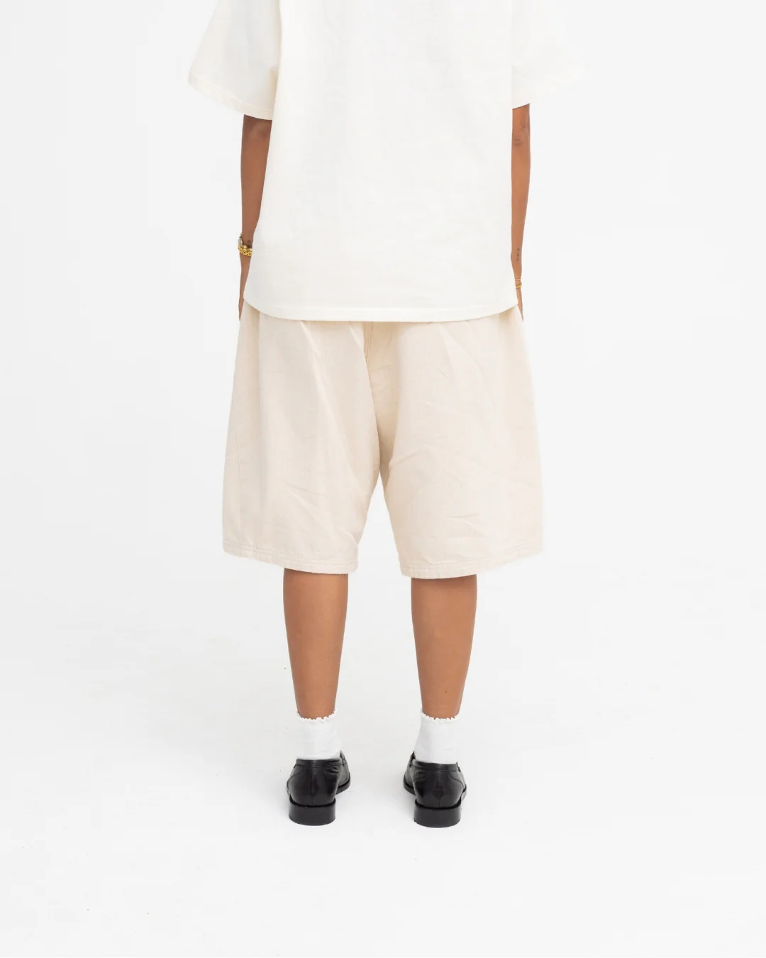 Baggy Panel Shorts (Ecru) - Image 9