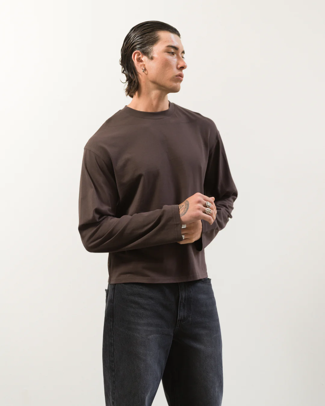 Long Sleeve Tee (Brown) - Image 2