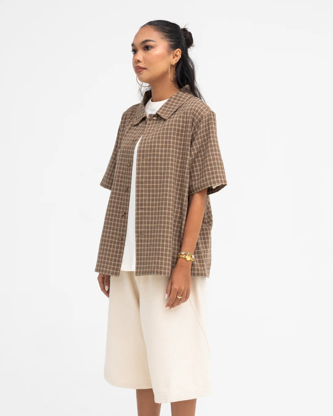 Short Sleeve Shirt (Olive Plaid) - Image 10